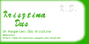krisztina dus business card
